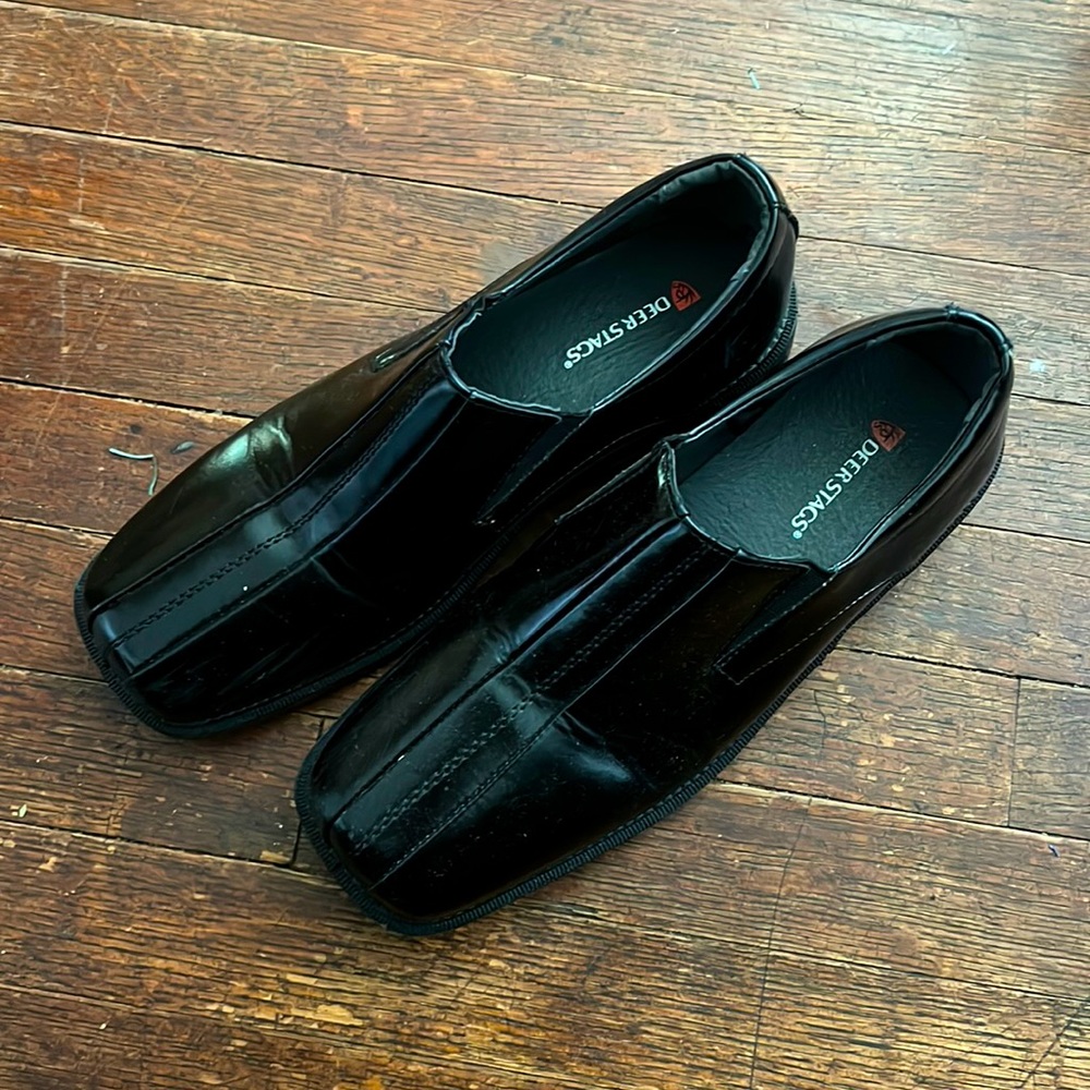 Boys Sz 6M Deer Stags Black Dress shoes